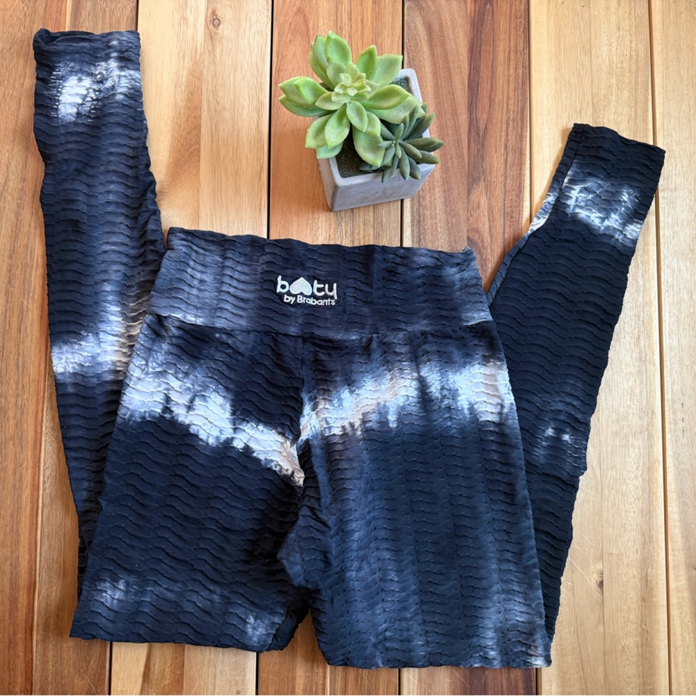 Booty by Brabants original Tie Dye Leggings - black and white full length